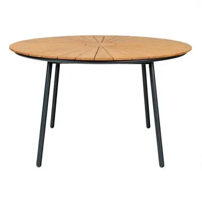 Cleveland Teak Round Garden Dining Table - Natural image
