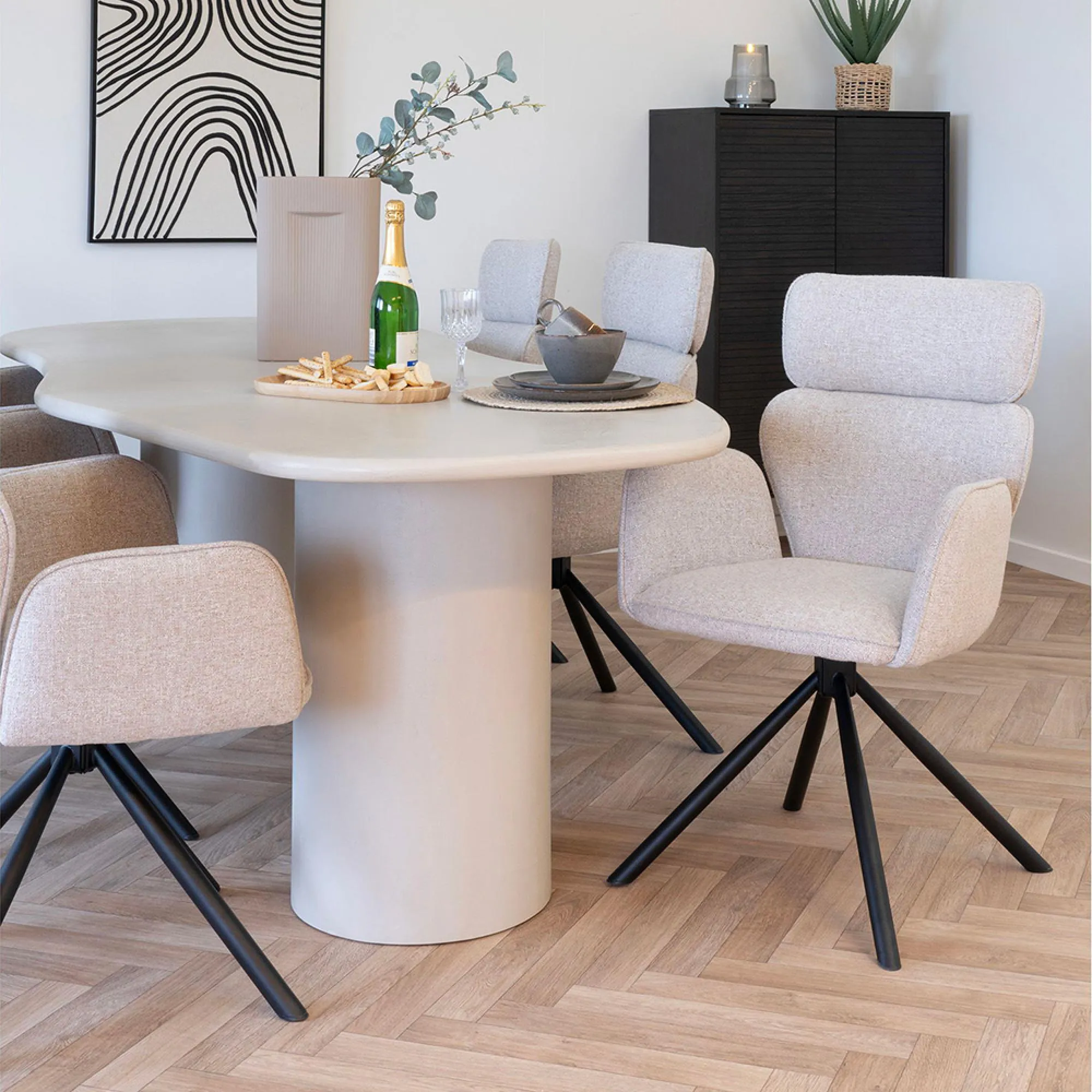 Cordoba Swivel Dining Chair - Sand