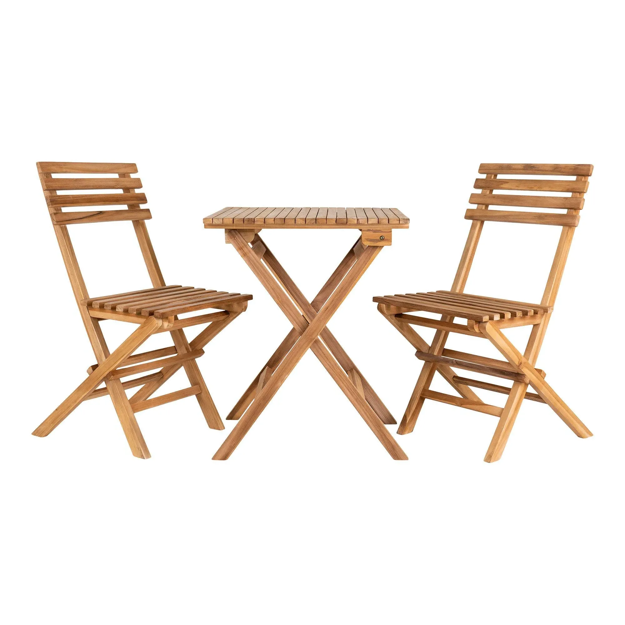 Cuenca 2-Seater Square Cafe Set - Natural, Teak Wood