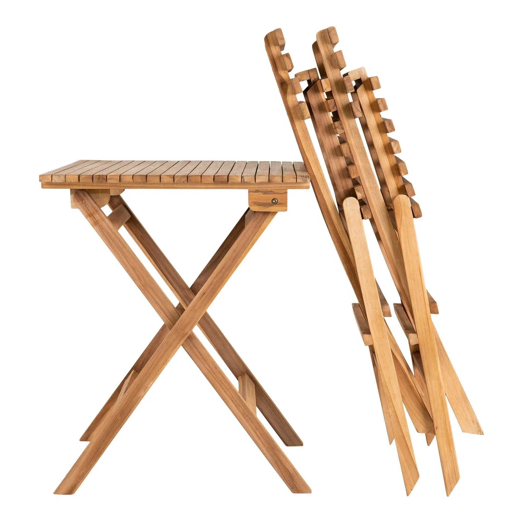 Cuenca 2-Seater Square Cafe Set - Natural, Teak Wood