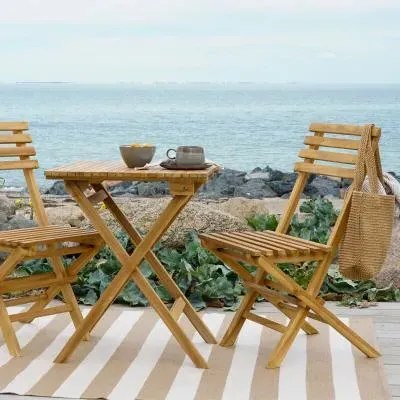 Cuenca 2-Seater Square Cafe Set - Natural, Teak Wood image