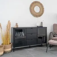 Dalby 2 Door Sideboard - Black, Metal