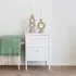Dalby 2 Drawer Bedside Cabinet - White, Metal