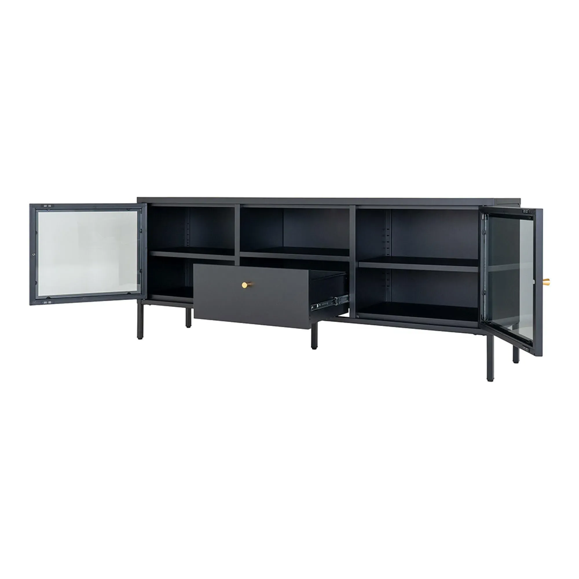 Dalby Metal TV Unit with Storage - Black