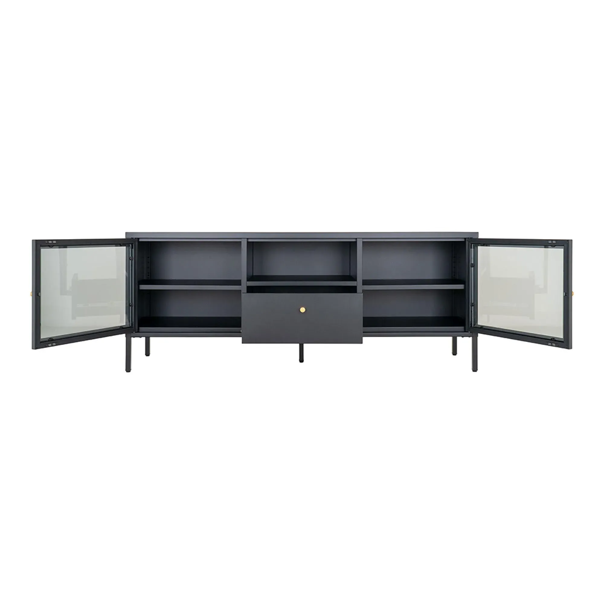 Dalby Metal TV Unit with Storage - Black