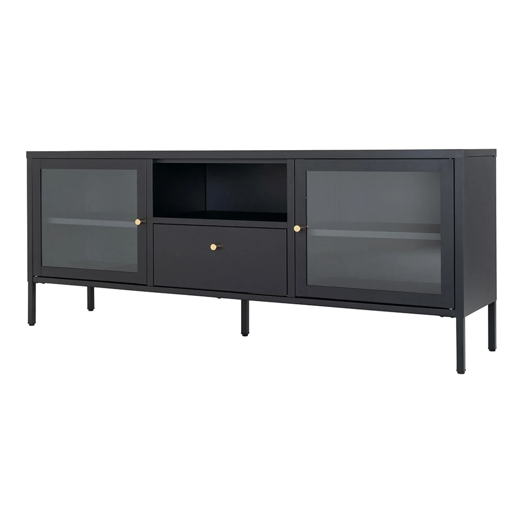 Dalby Metal TV Unit with Storage - Black