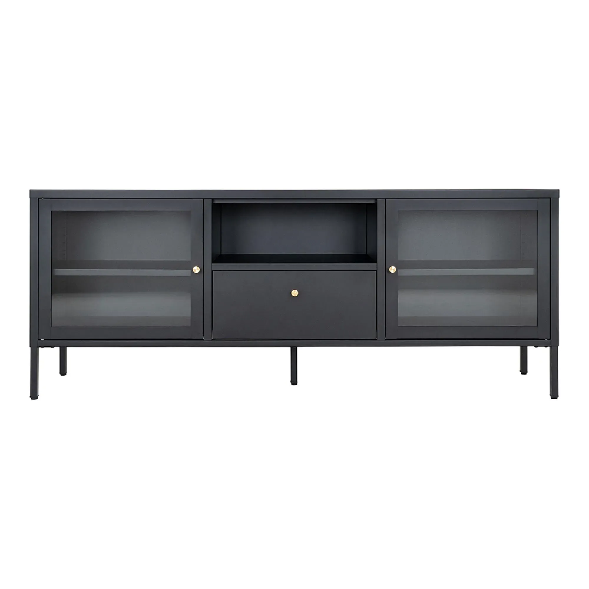 Dalby Metal TV Unit with Storage - Black