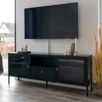Dalby Metal TV Unit with Storage - Black