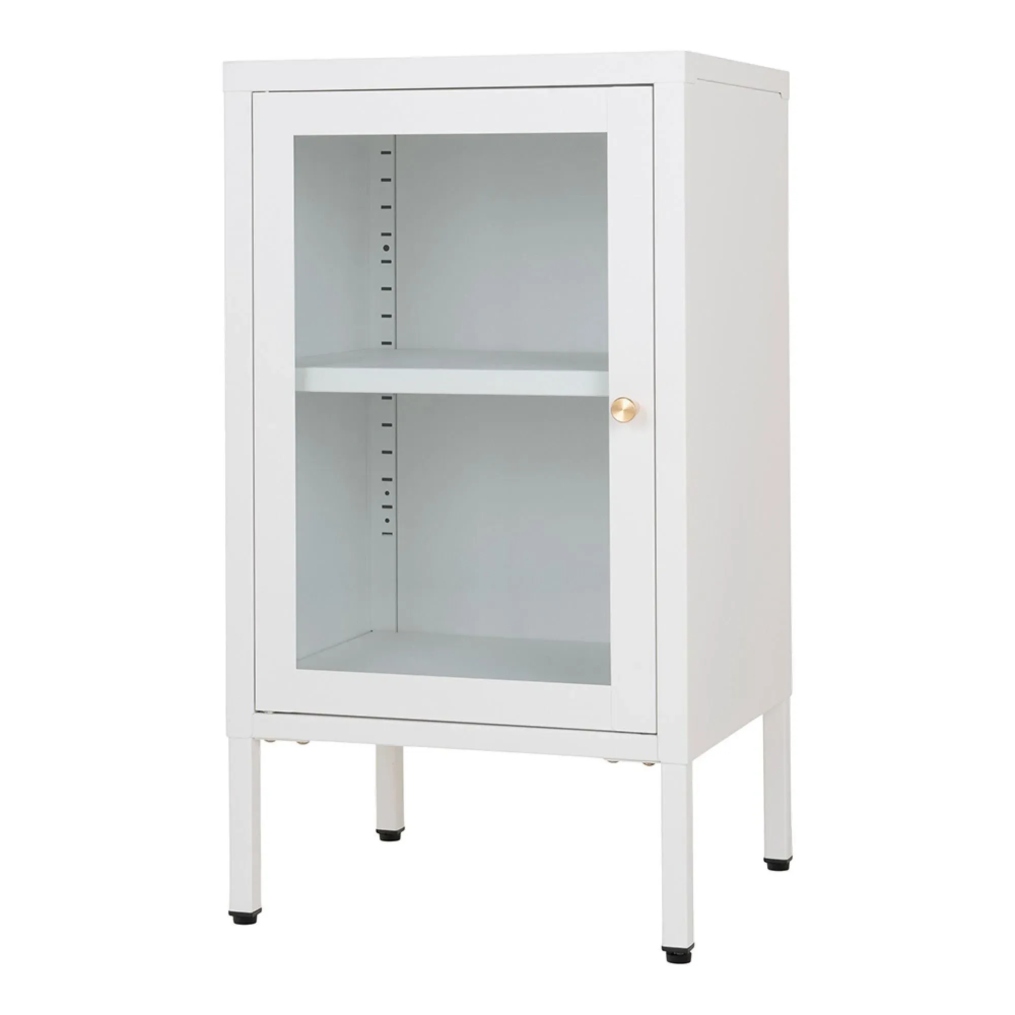 Dalby Narrow Cabinet - White, Metal