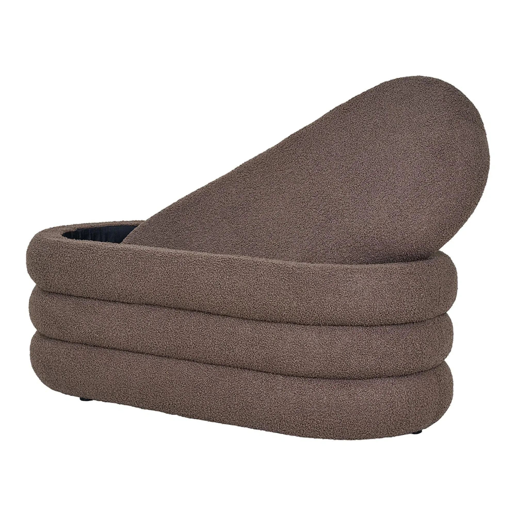 Dartford Oval Bench - Brown, Boucle Fabric