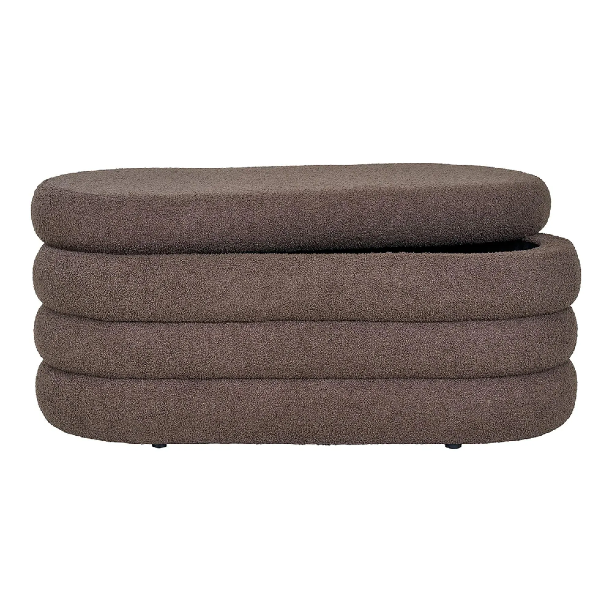 Dartford Oval Bench - Brown, Boucle Fabric