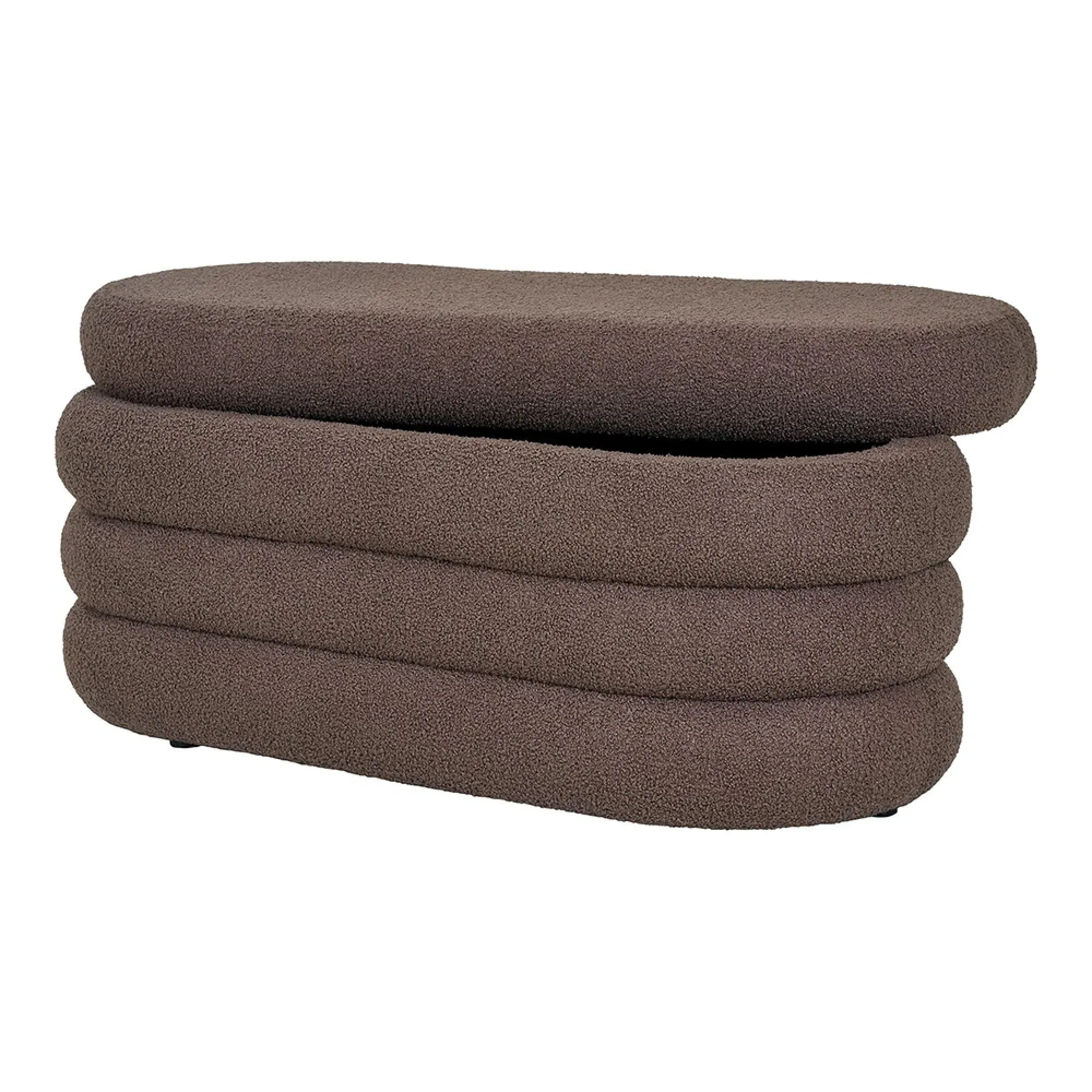 Dartford Oval Bench - Brown, Boucle Fabric