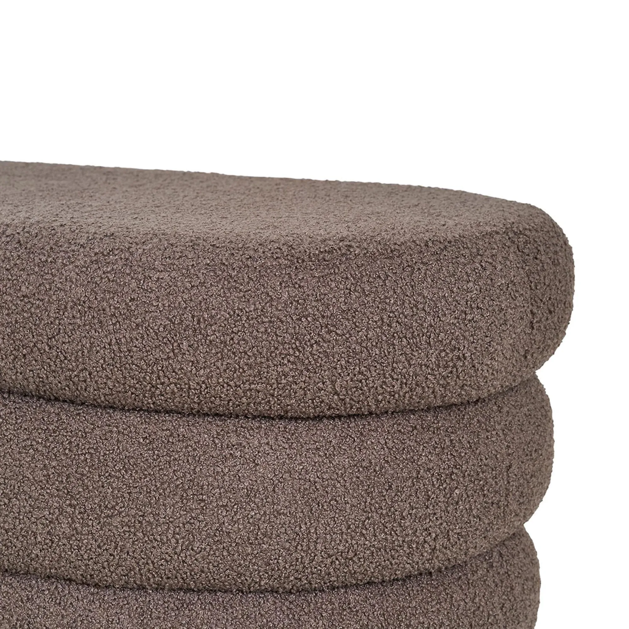 Dartford Oval Bench - Brown, Boucle Fabric