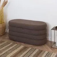 Dartford Oval Bench - Brown, Boucle Fabric