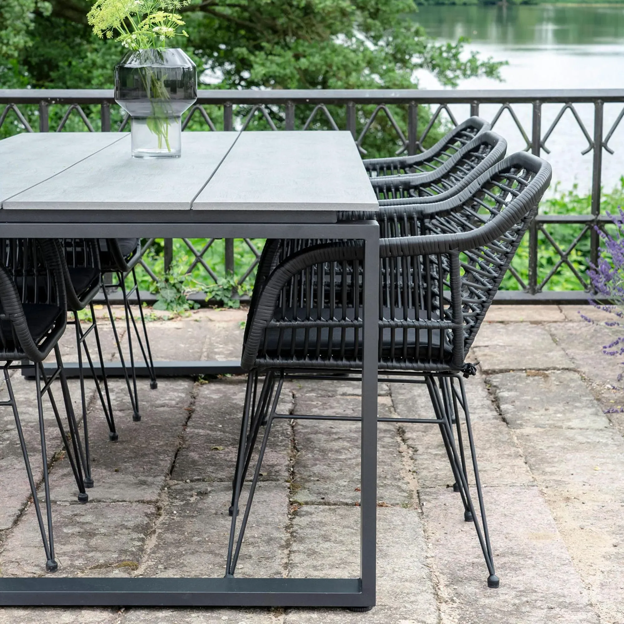 Denver 8 Seater Garden Dining Table - Grey