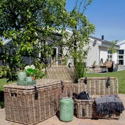 Depok Kubu Rattan Storage Trunk Set of 3 - Grey image