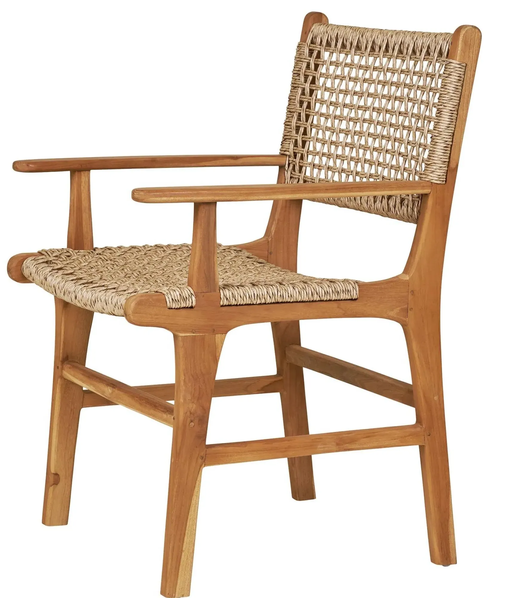 Derby Dining Armchair Set of 2 - Natural, Polyrattan Teak