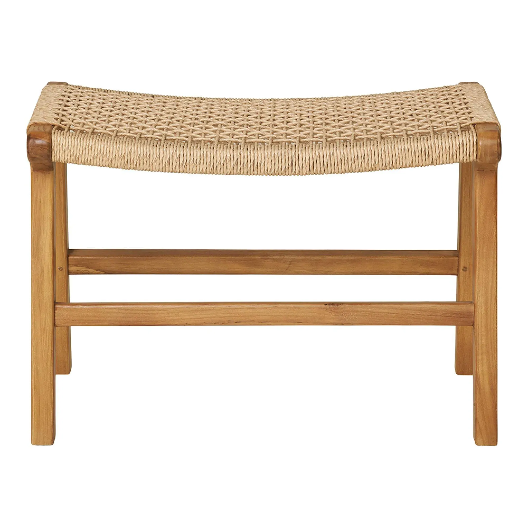 Derby Footstool - Natural, Teak Wood