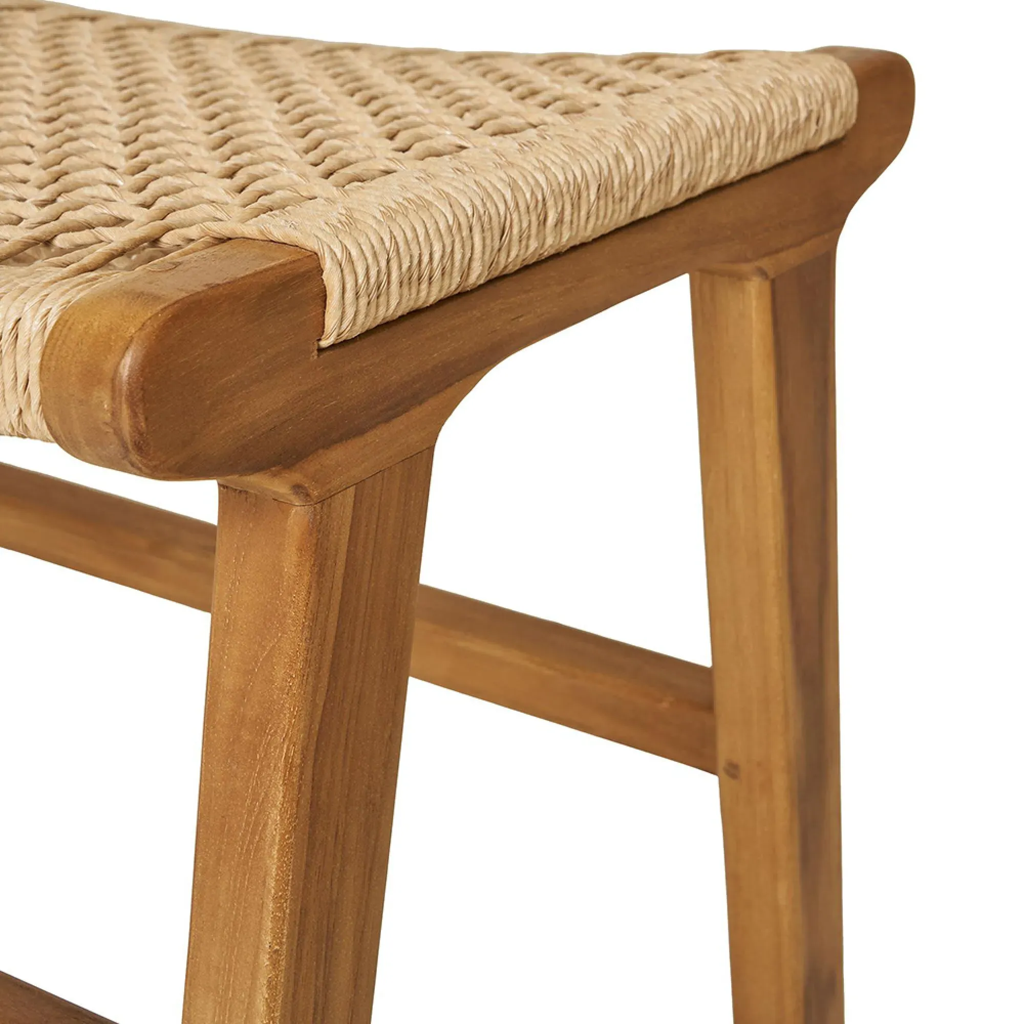 Derby Footstool - Natural, Teak Wood