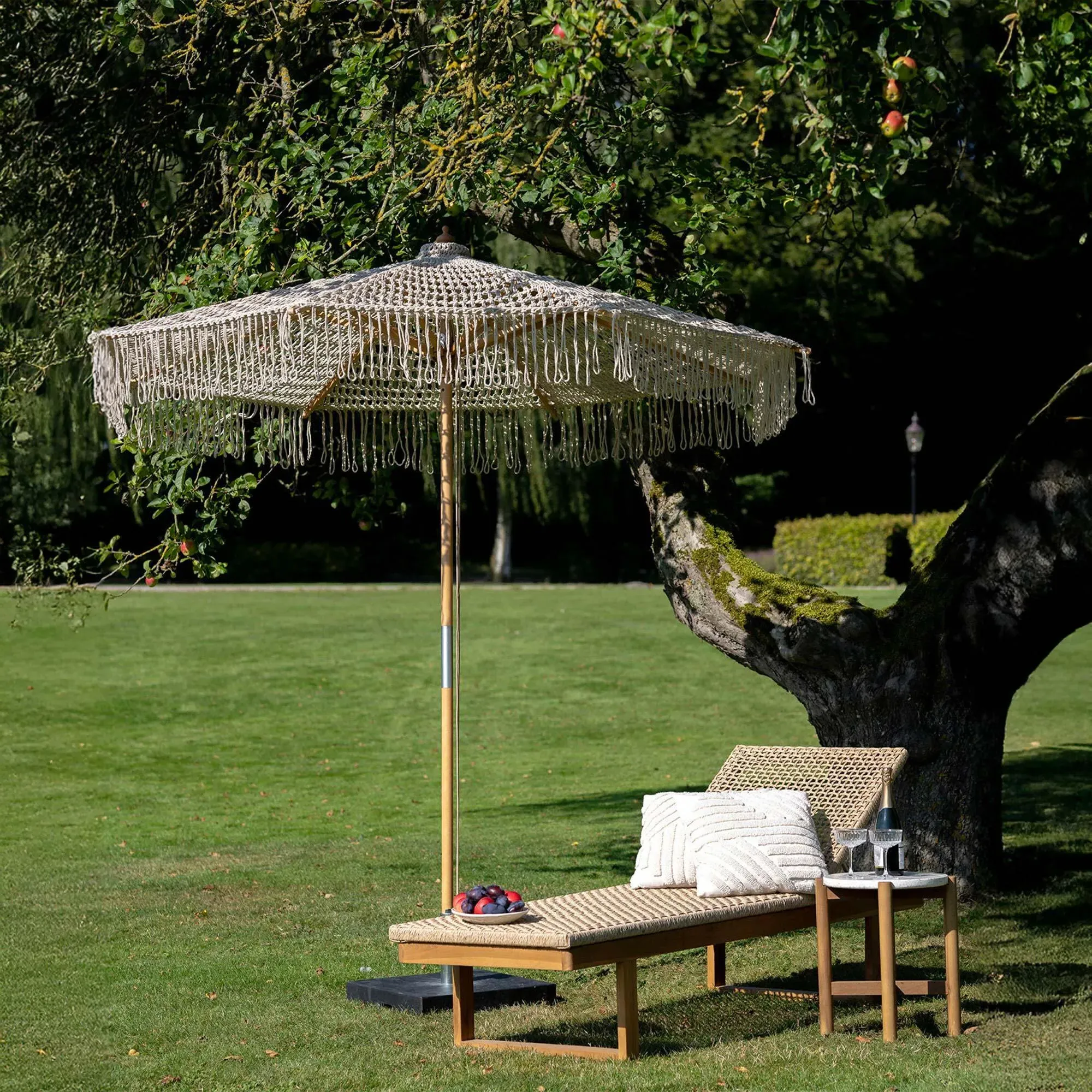 Derby Garden Sun Lounger - Natural, Teak Wood