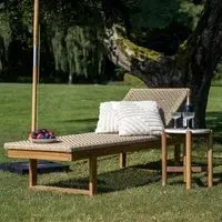 Derby Garden Sun Lounger - Natural, Teak Wood