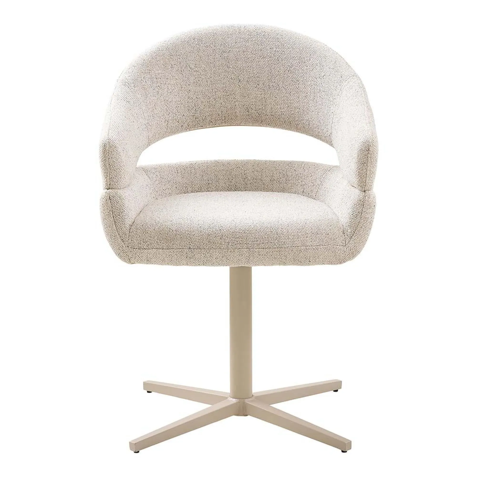 Dover Curved Swivel Dining Chair - Beige