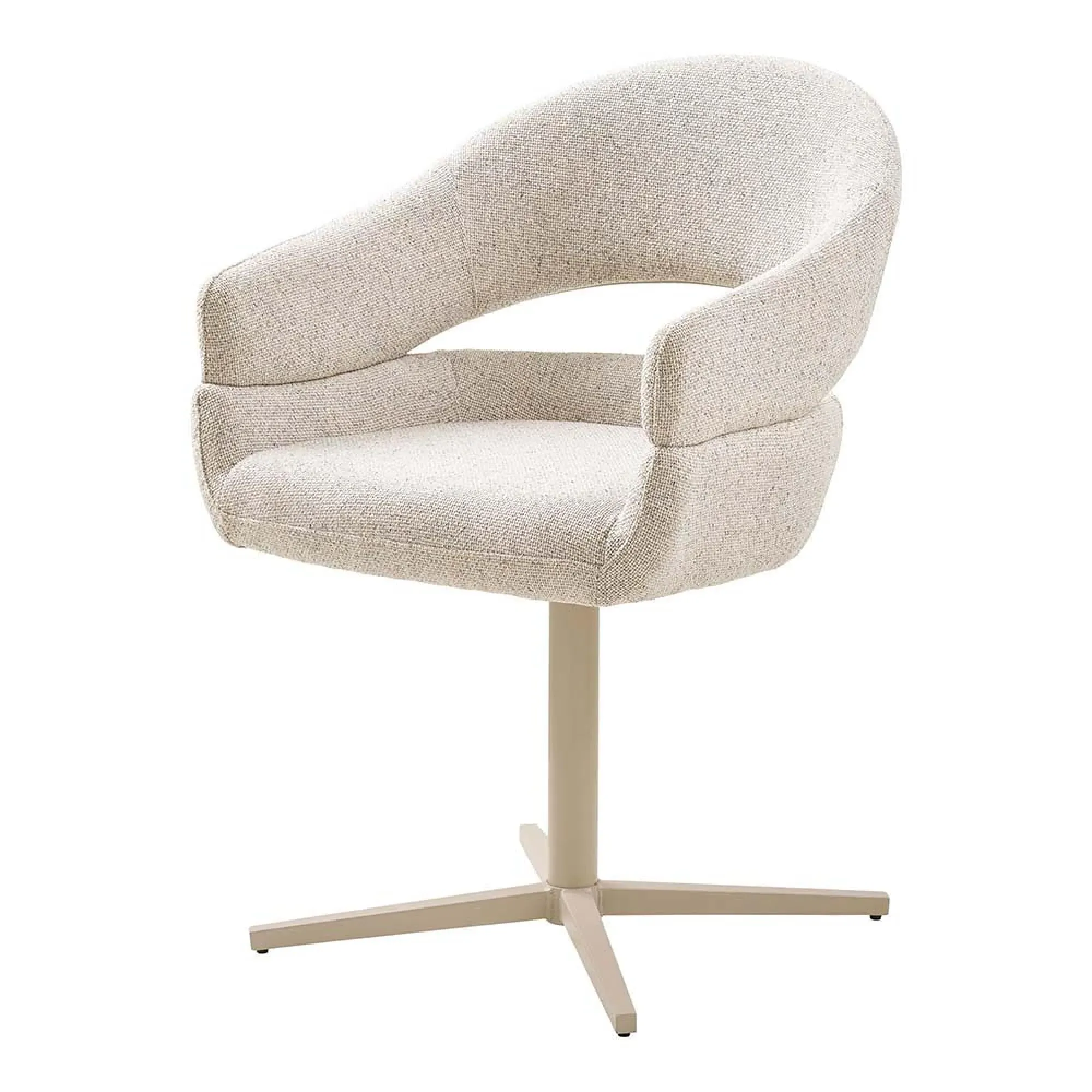 Dover Curved Swivel Dining Chair - Beige
