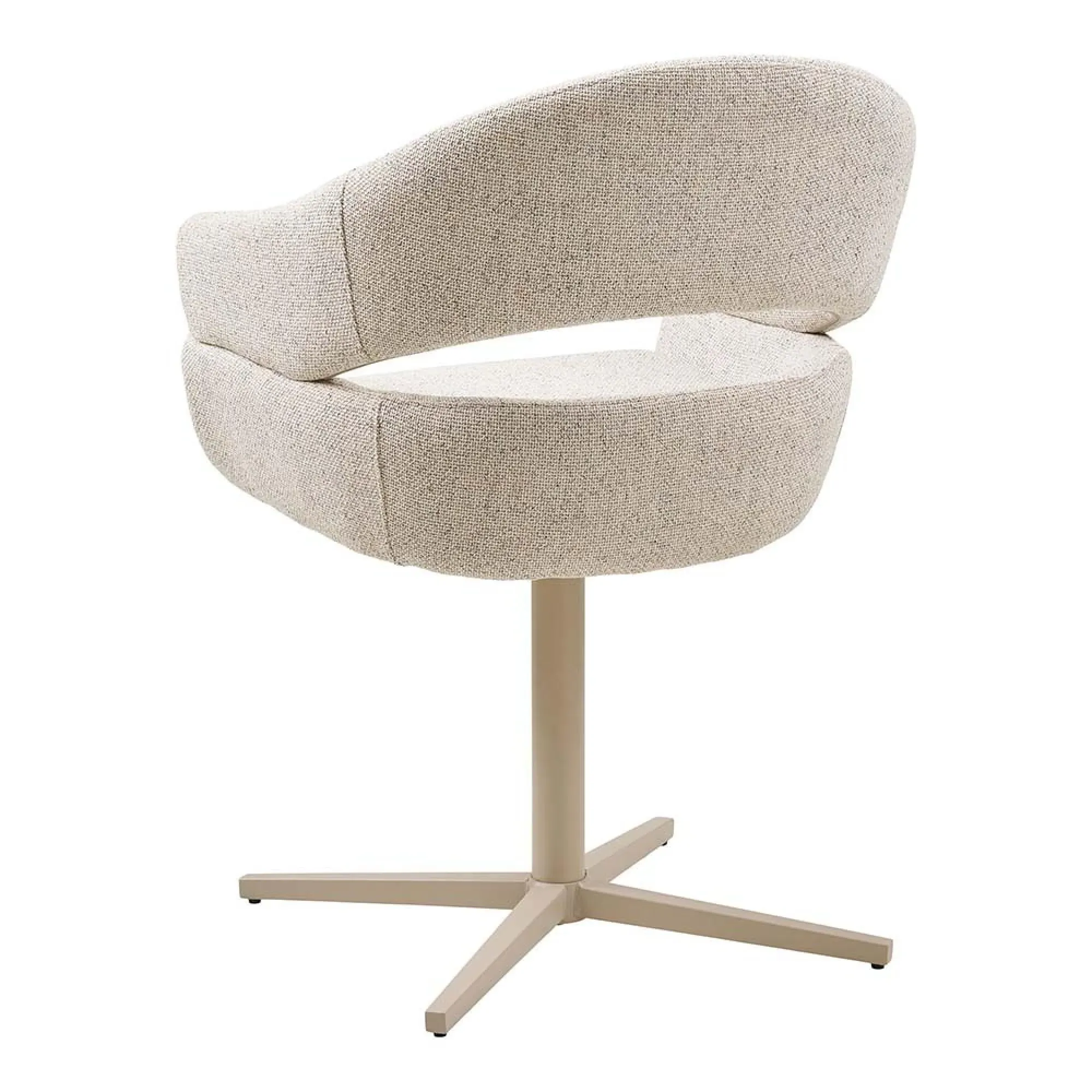 Dover Curved Swivel Dining Chair - Beige