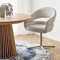 Dover Curved Swivel Dining Chair - Beige