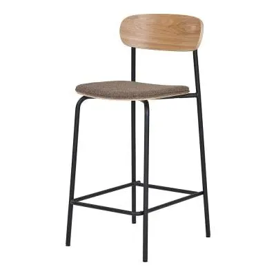 Estepona Barstool with Back - Natural, Ash Wood