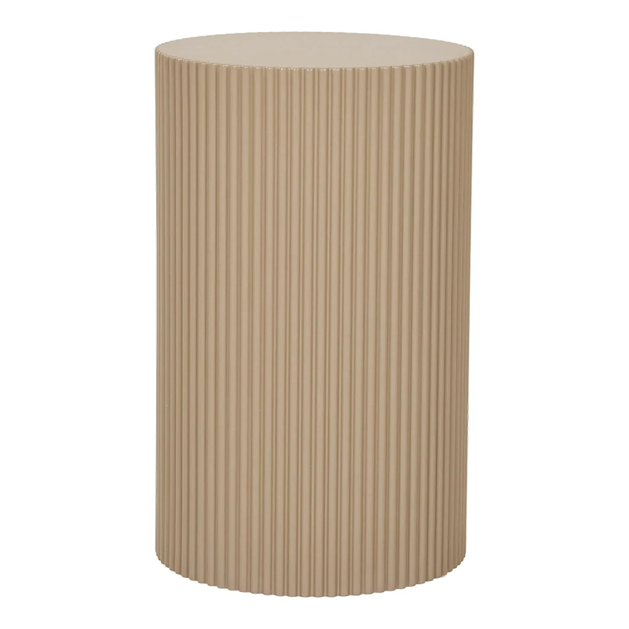 Farense Fluted Round Side Table - Beige