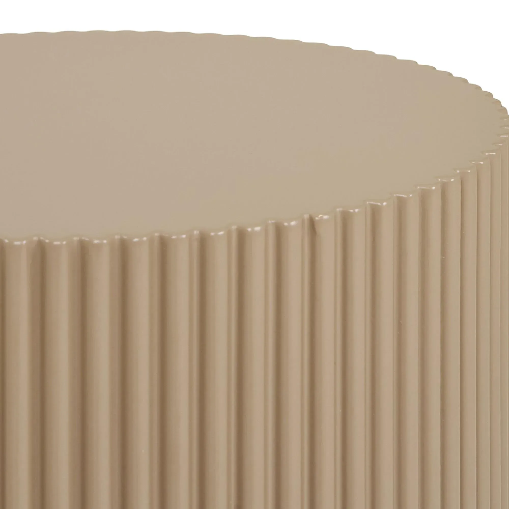 Farense Fluted Round Side Table - Beige