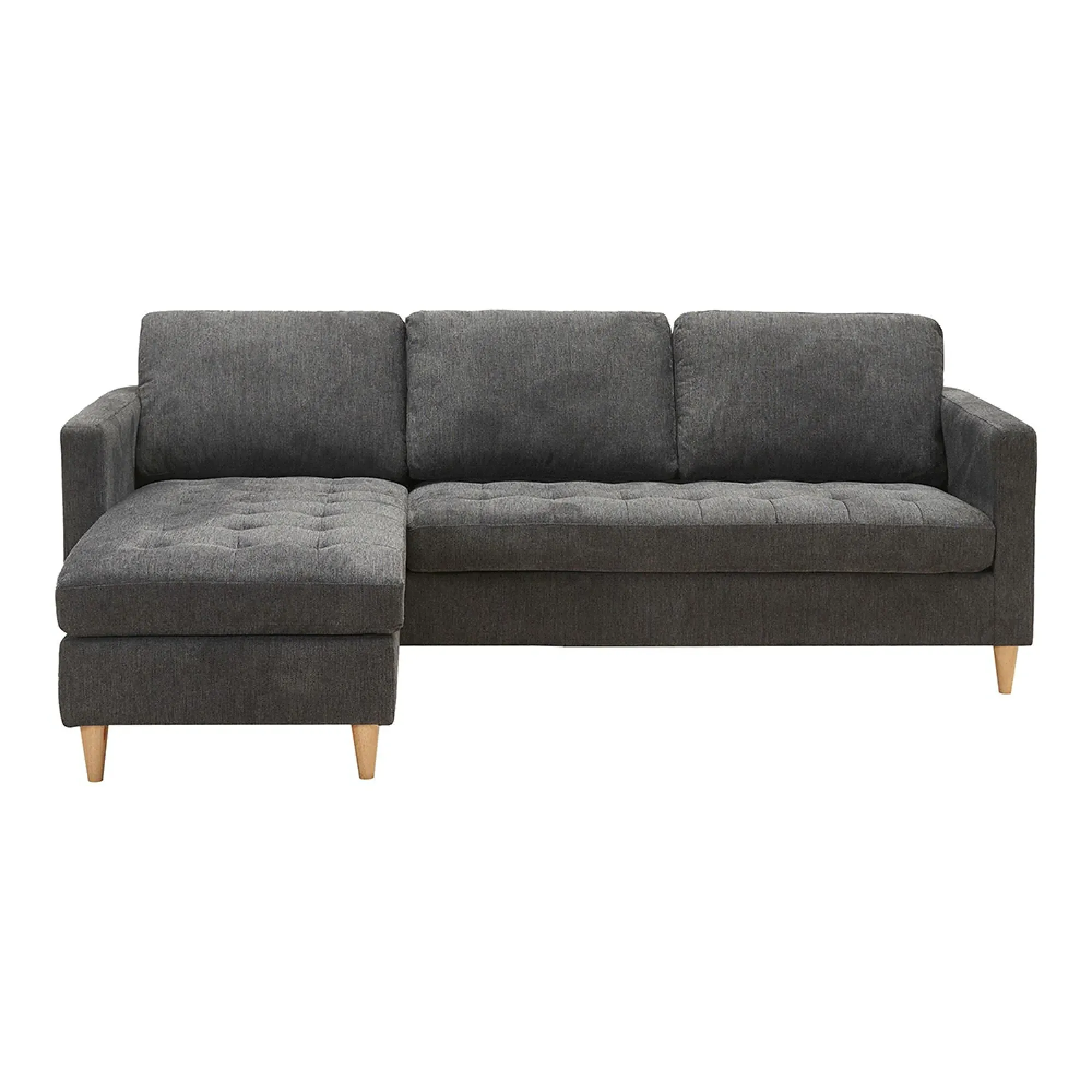 Firenze L-Shaped Sofa - Dark Grey, Fabric