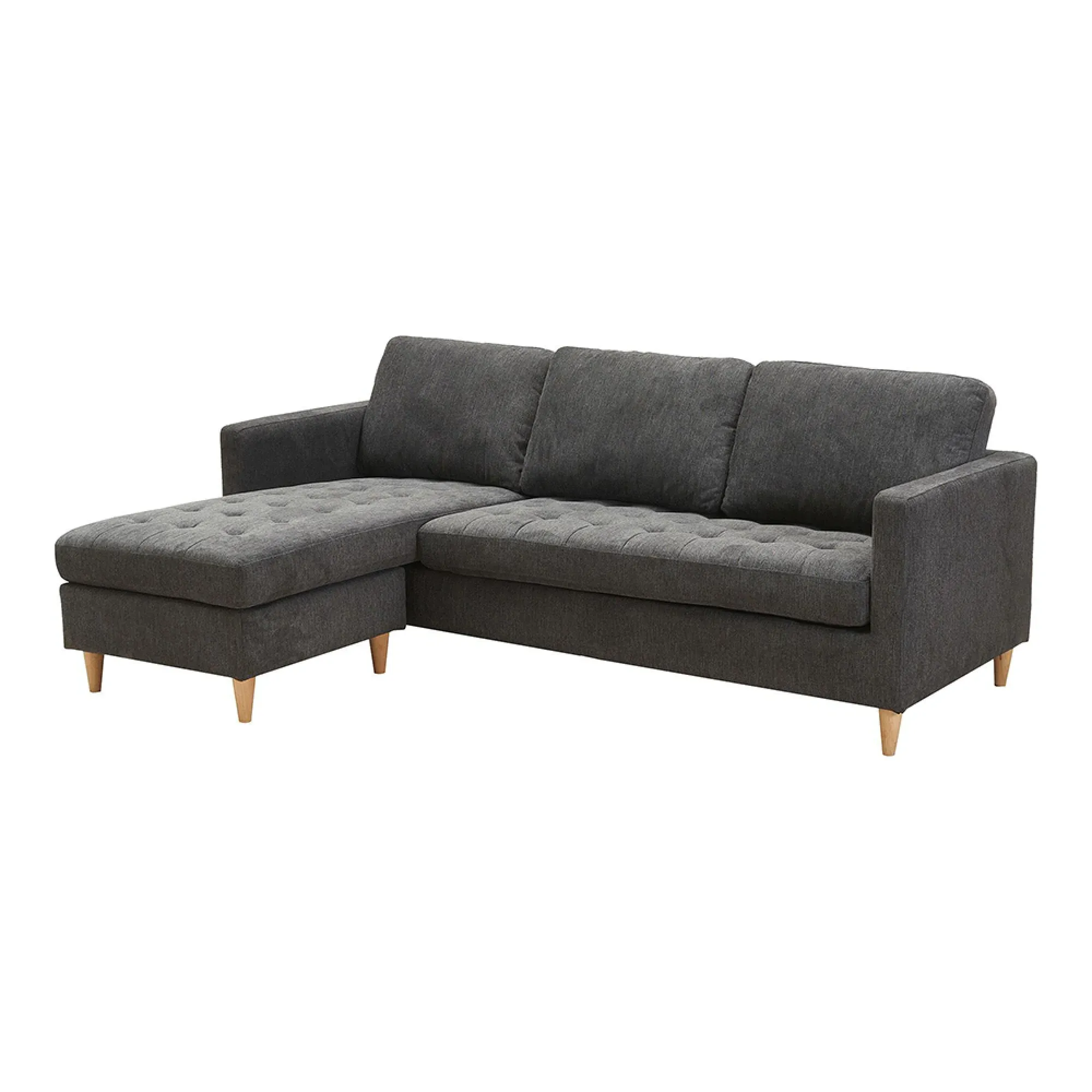 Firenze L-Shaped Sofa - Dark Grey, Fabric