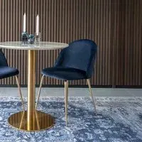 Geneve Dining Chair - Blue, Velvet