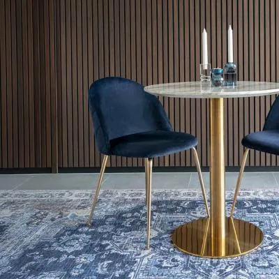 Geneve Dining Chair - Blue, Velvet