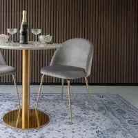 Geneve Dining Chair - Grey, Velvet