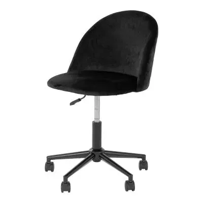 Geneve Swivel Office Chair - Black, Velvet image