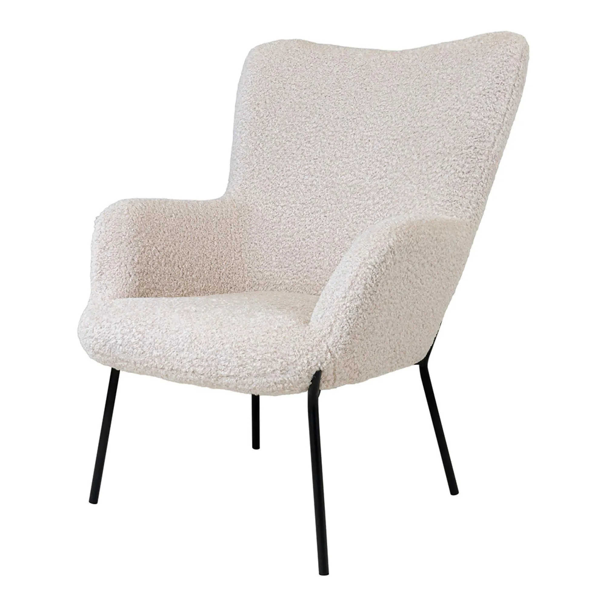 Glasgow Armchair - White, Faux Lambskin