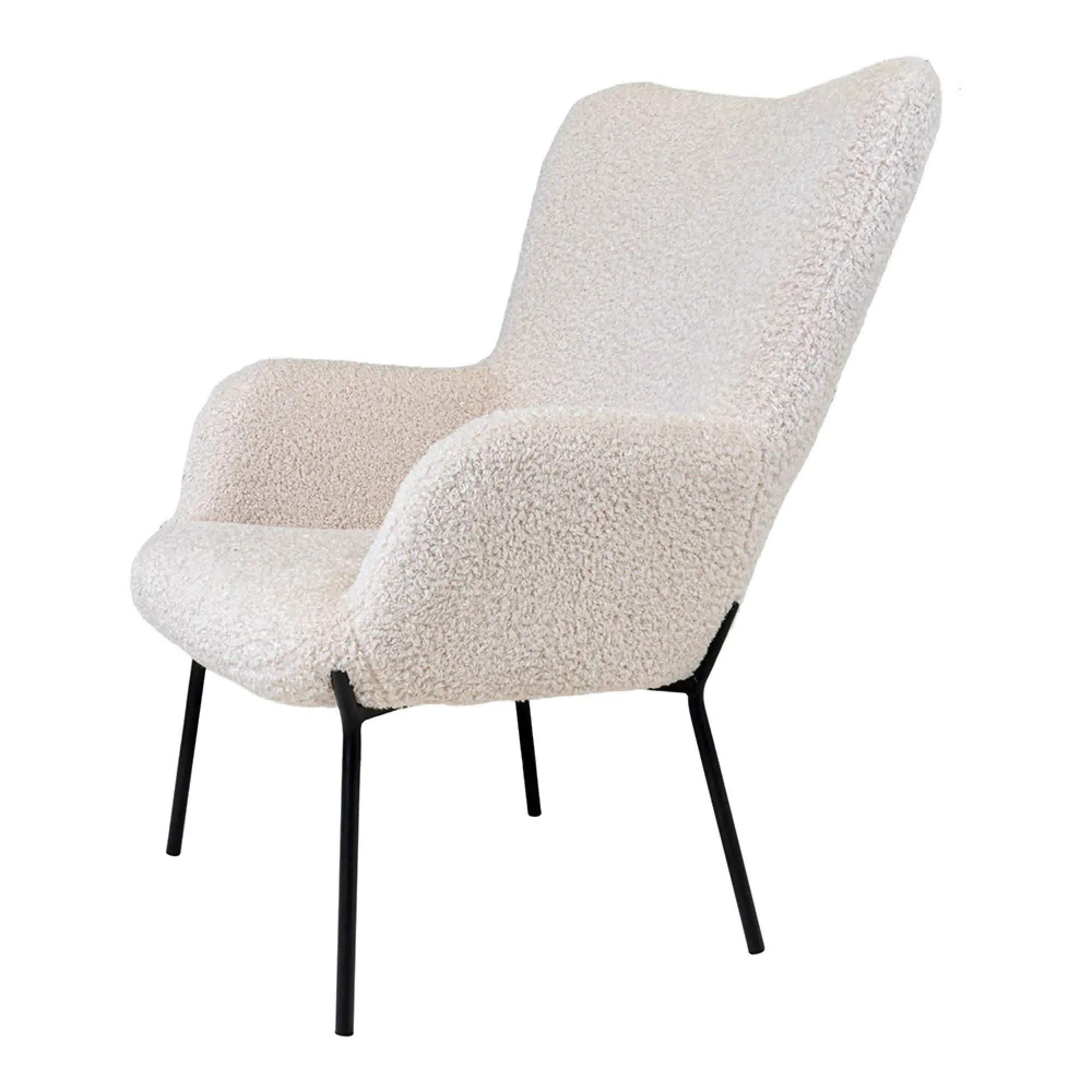 Glasgow Armchair - White, Faux Lambskin