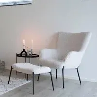 Glasgow Armchair - White, Faux Lambskin