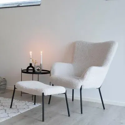 Glasgow Armchair - White, Faux Lambskin image