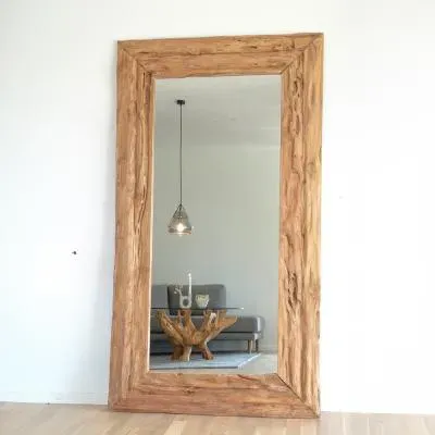 Granada Antique Mirror - Natural, Teak Wood image