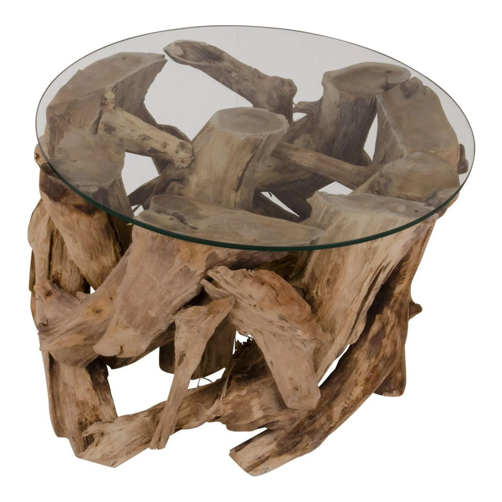 Grand Round Coffee Table - Natural, Teak Root