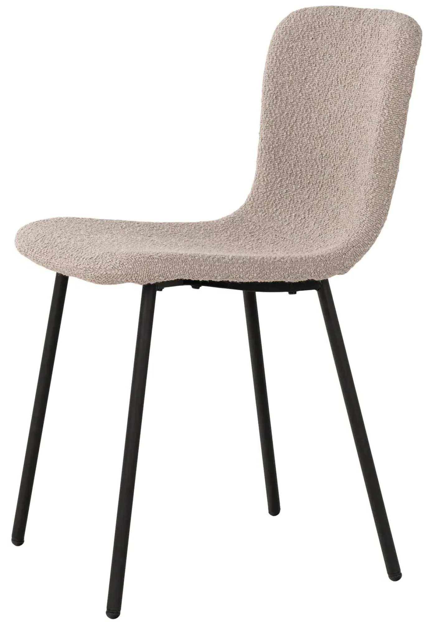 Halden Dining Chair - Beige, Boucle Fabric