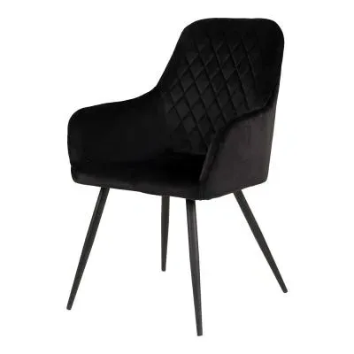 Harbo Dining Chair - Black, Velvet