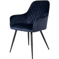 Harbo Dining Chair - Blue, Velvet