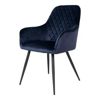 Harbo Dining Chair - Blue, Velvet