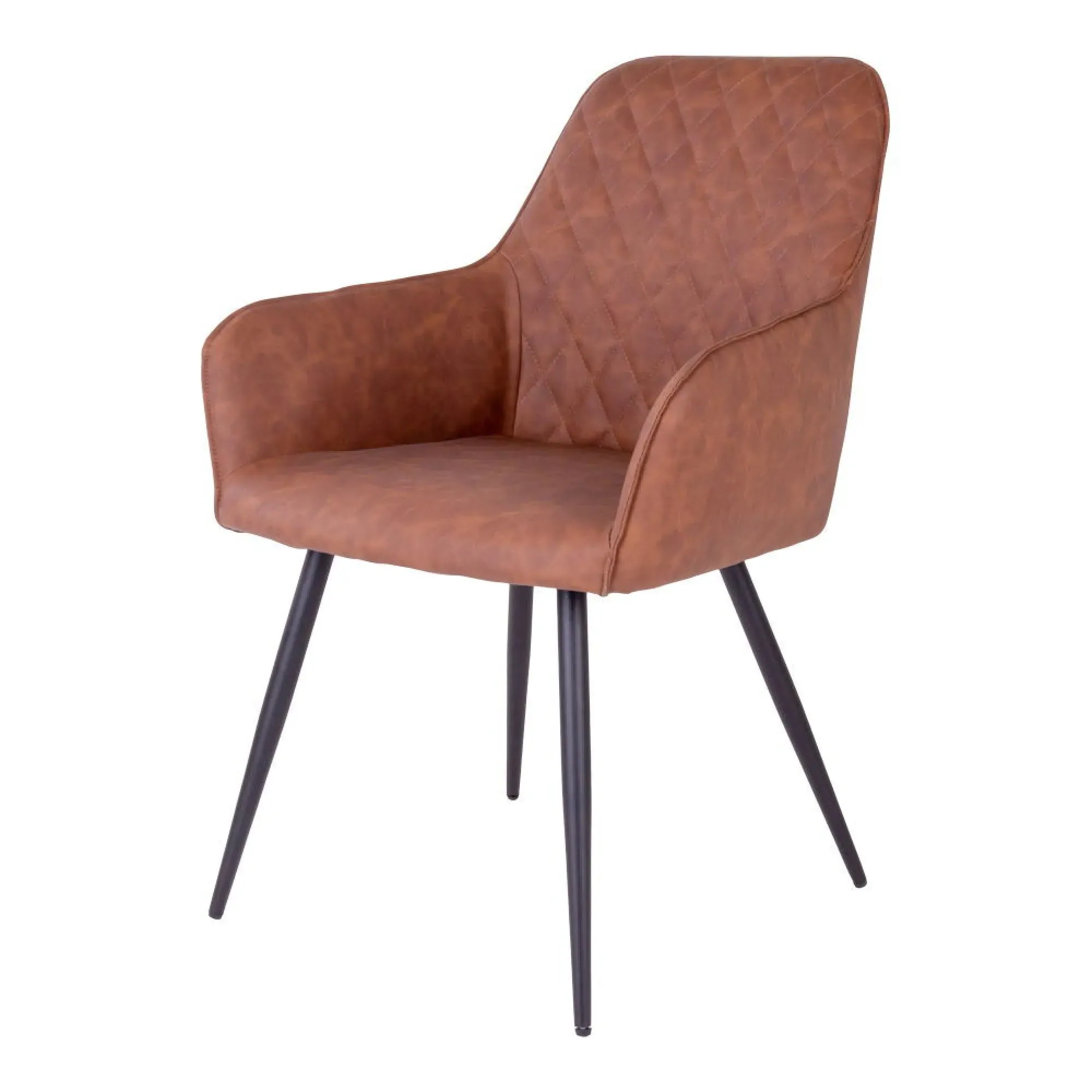 Harbo Dining Chair - Brown, Faux Leather
