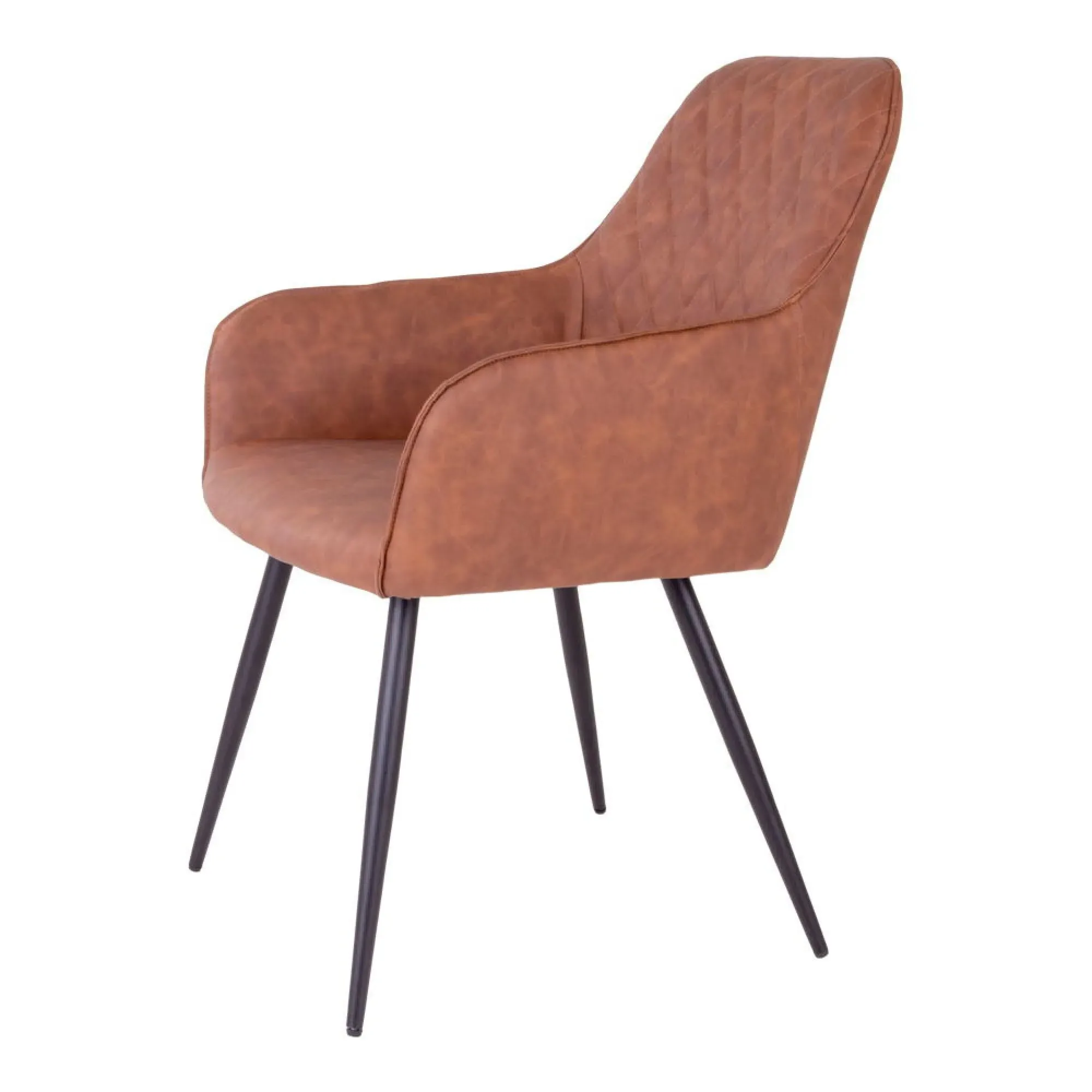 Harbo Dining Chair - Brown, Faux Leather